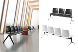 Alpha Office Bench Chairs in White and Black
