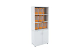 Benchwork Office Wooden Cabinet Stacked in White Finishing