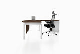 Benchwork Office Workstation Executive Table Desk with Fixed Pedestal and Radiwood Finishing Side View