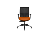Midback Teddy Office Task Chair with Orange Seat and Nylon Base Front View