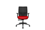 Midback Teddy Office Task Chair with Red Seat and Nylon Base Front View