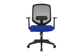 UNO Office Task Chair with Blue Seat and Nylon Base Front View