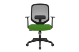 UNO Office Task Chair with Green Seat and Nylon Base Front View