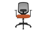UNO Office Task Chair with Orange Seat and Nylon Base Front View
