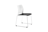 Alpha Office Pantry Chair in Black and White with 2 Legged Frame