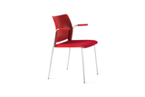 Alpha Office Pantry Chair in Red with Armrests