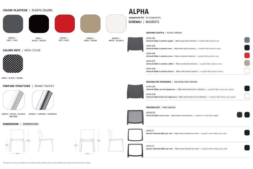 Seat Colours from Wilsin Office Furniture for Alpha Office Chair