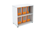 Benchwork Office Wooden Cabinet Open Shelf Low Height in White Finishing