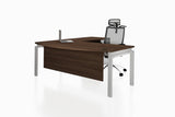 Benchwork Office Workstation Executive Table Desk with Fixed Pedestal and Radiwood Finishing Front Angled View