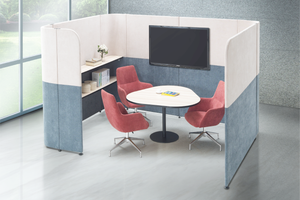 Caveman Office Discussion C-Shaped Pod