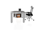 Deskspace Office Workstation Executive Table Desk with Side Credenza and Costa Grey Finishing Side View