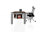 Deskspace Office Workstation Executive Table Desk with Side Credenza and Radiwood Finishing Side View