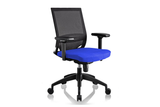 Ergomaster Orion Office Task Chair with Blue Seat and Nylon Base Right Angled View
