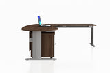 Framework Office Workstation Executive Table Desk Chiave Set with Radiwood Finishing Side View