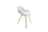 Infiniti Cookie Chair with White Polypropylene Shell and Wood Frame