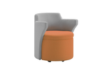 Kissara 1-Seater Lounge Chair with Orange Seat and Casters