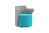 Kissara 1-Seater Lounge Chair with Turquoise Seat and Casters
