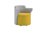 Kissara 1-Seater Lounge Chair with Yellow Seat and Casters