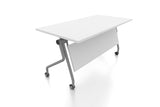 P3 Foldable Training Table with White Table Top Front Angled View