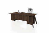 PX9 Office Workstation Executive Table Desk with Side Credenza Front Angled View