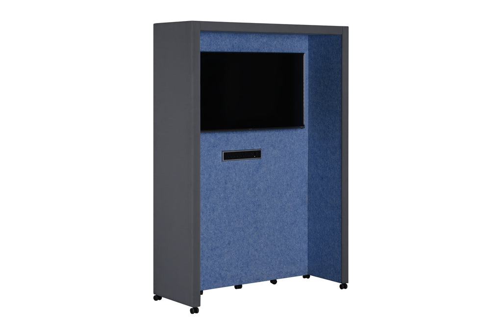 Privva Office Collaborative Discussion Pods With Blue and Grey Acoustic Panel