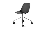 Quick Office Training Chair in Black with Four-legged Base and Caster Wheels
