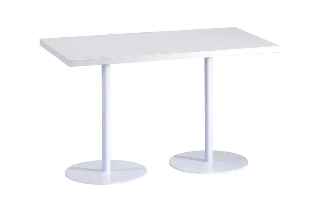 Privva Rectangular Discussion Table with White Table Top and White Base