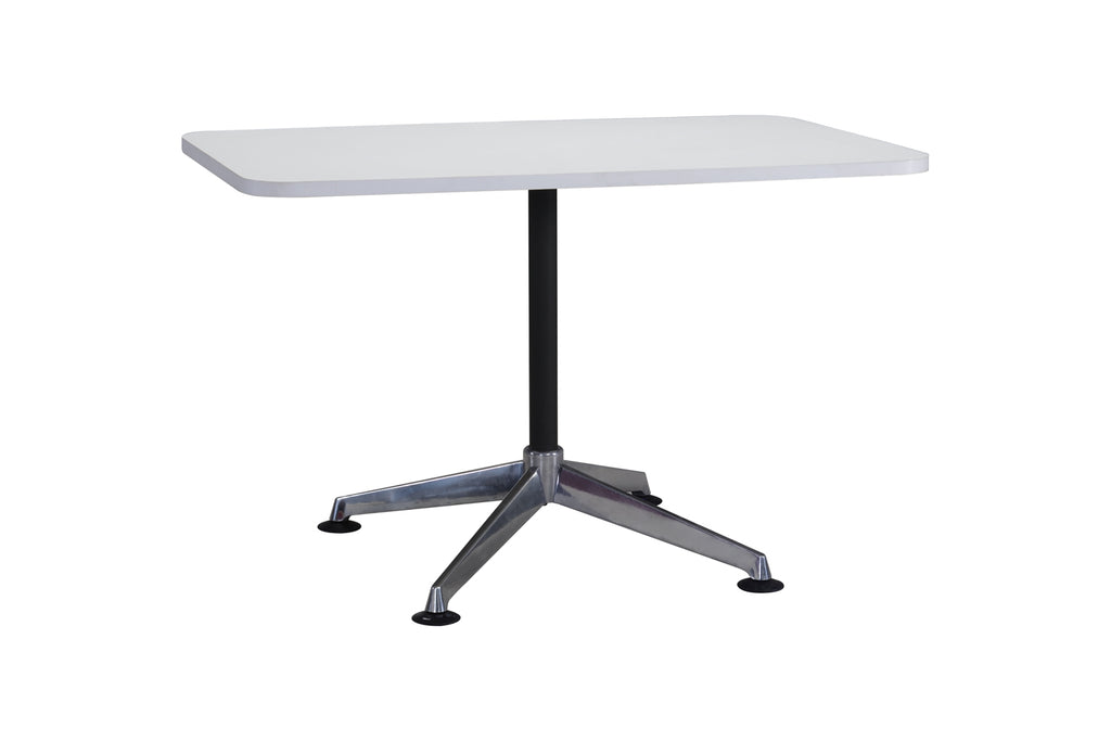 Privva Rectangular Discussion Table with White Table Top and Chrome Base