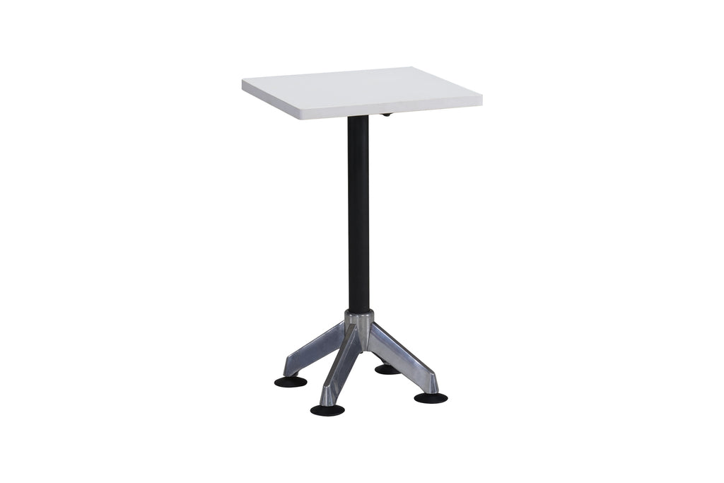 Privva Square Discussion Table with White Table Top and Chrome Base