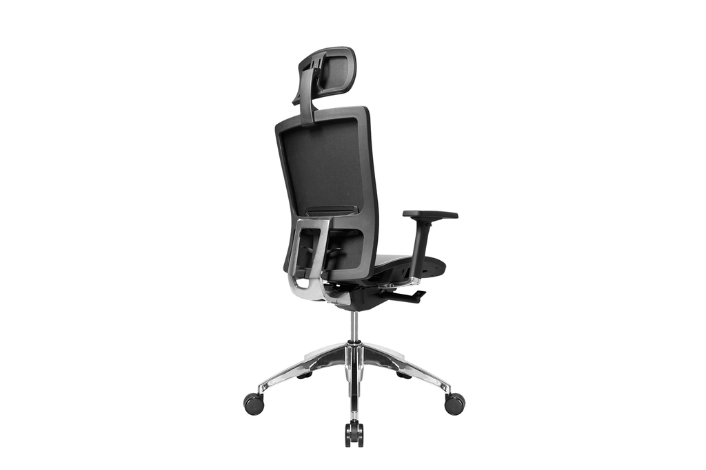 Suffo Office Executive Chair with Leather and Aluminium Base Back View