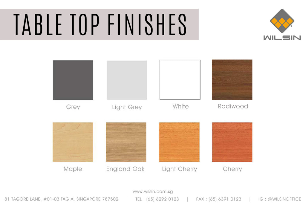 Table Top Finishes from Wilsin Office Furniture