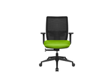Midback Teddy Office Task Chair with Green Seat and Nylon Base Front View
