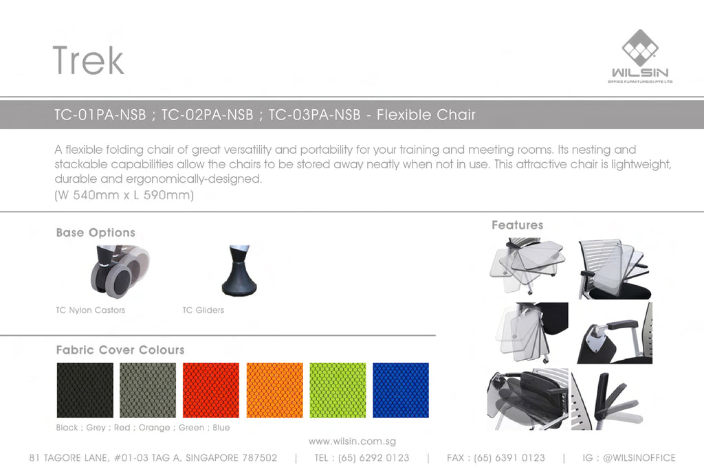 Fabric Backrest Colours from Wilsin Office Furniture for Trek Chair