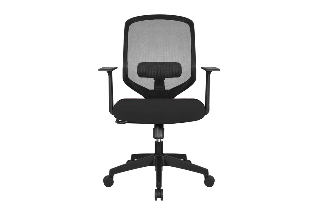 UNO Office Task Chair with Black Seat and Nylon Base Front View