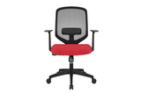 UNO Office Task Chair with Red Seat and Nylon Base Front View