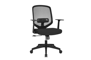 UNO Office Task Chair with Black Seat and Nylon Base Right Angled View
