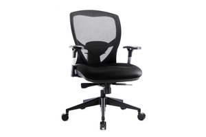 Venus Office Executive Chair with Midback Mesh Backrest and Nylon Base and Casters Right Angled View