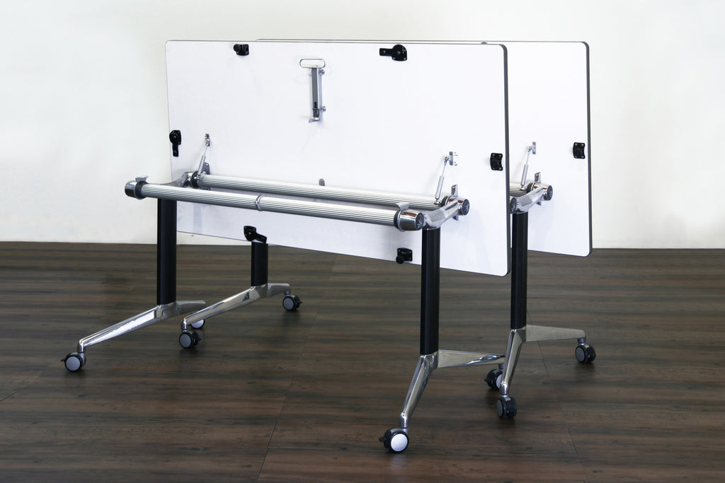 Y2 Foldable Training Table with White Table Top in Nested Setup